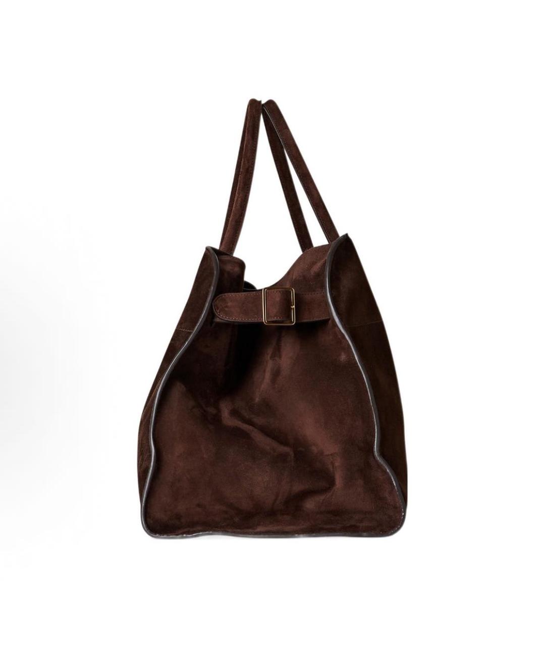 THE ROW Коричневая замшевая сумка тоут, фото 3