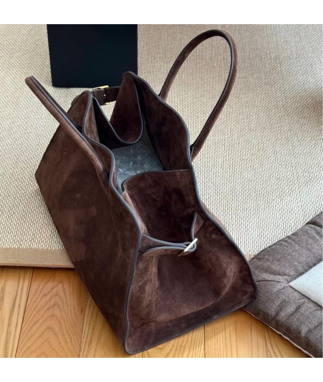 THE ROW Коричневая замшевая сумка тоут, фото 7