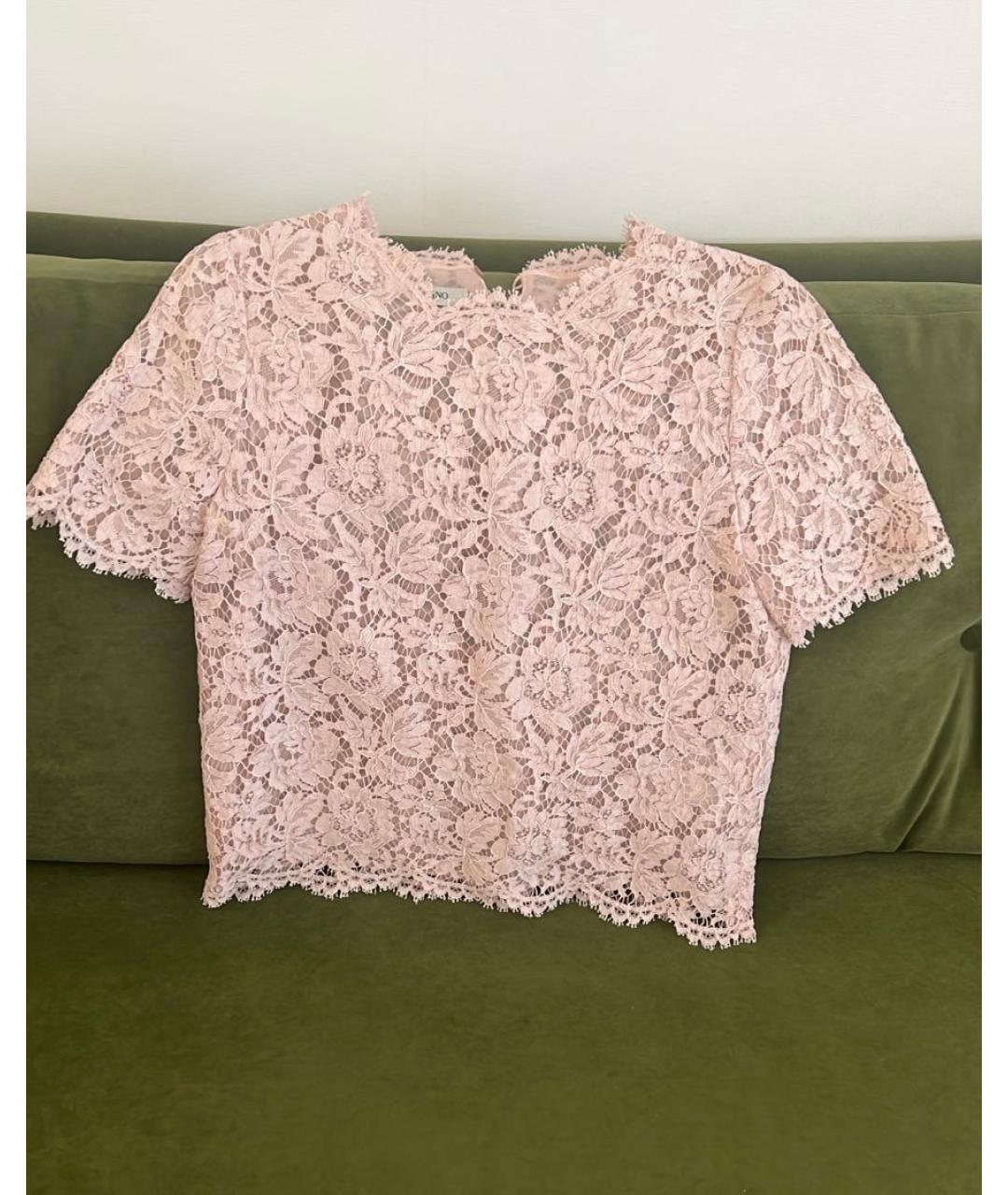 VALENTINO Розовая хлопковая блузы, фото 5
