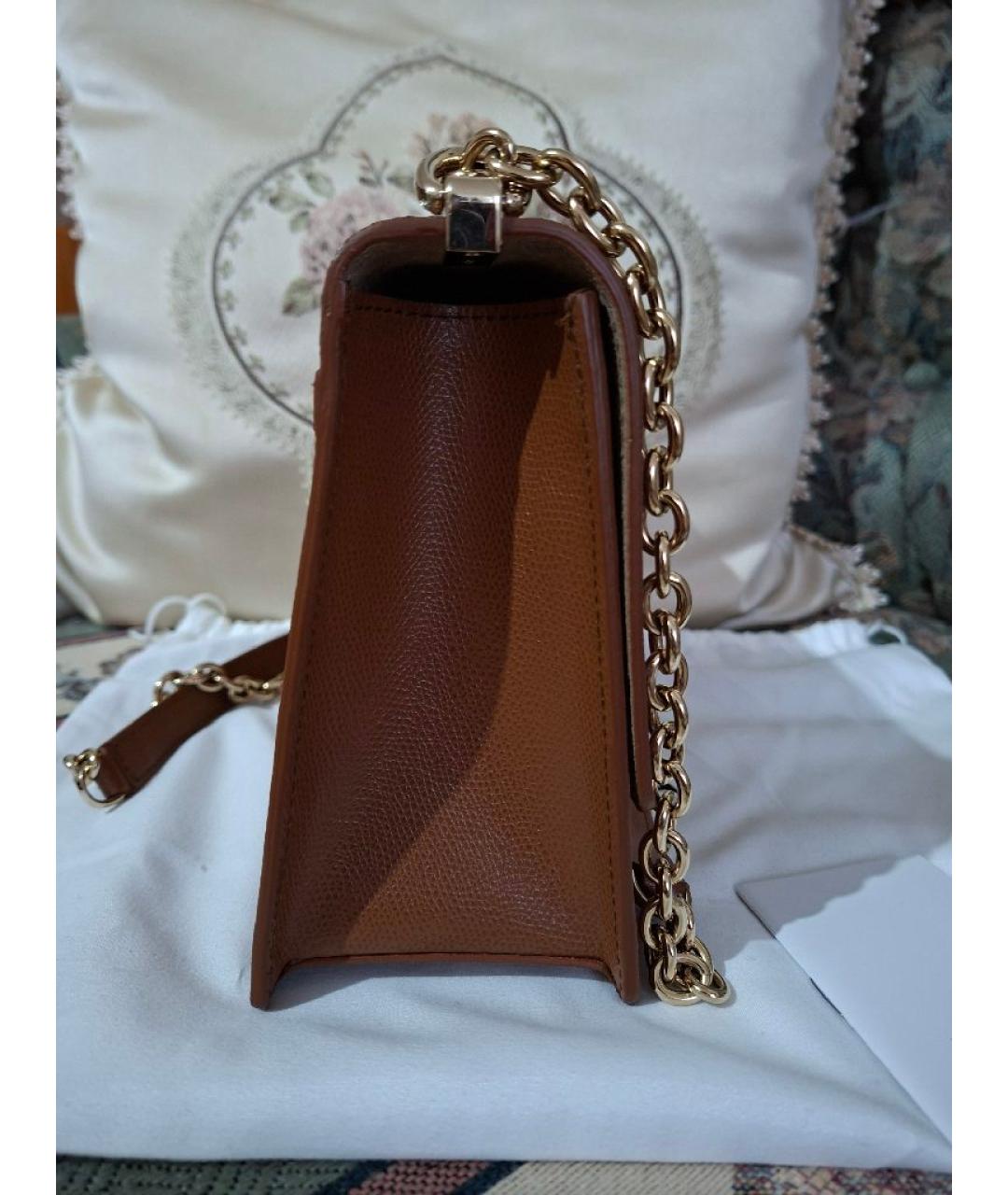 FURLA Коричневая кожаная сумка через плечо, фото 2