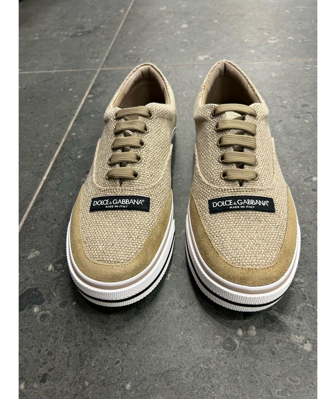 DOLCE&GABBANA Бежевые низкие кроссовки / кеды, фото 2