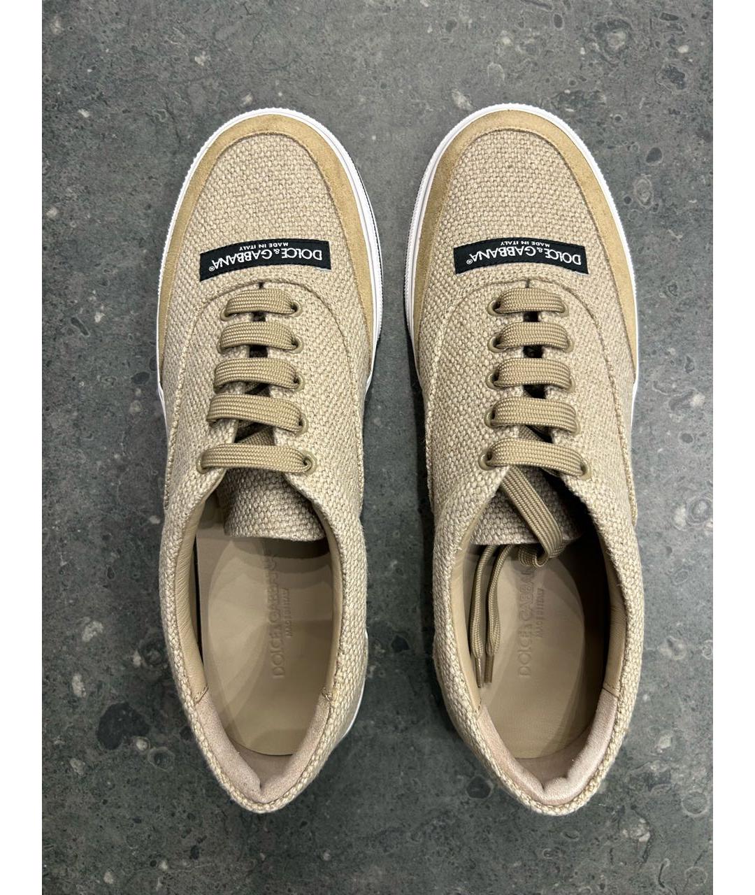 DOLCE&GABBANA Бежевые низкие кроссовки / кеды, фото 3