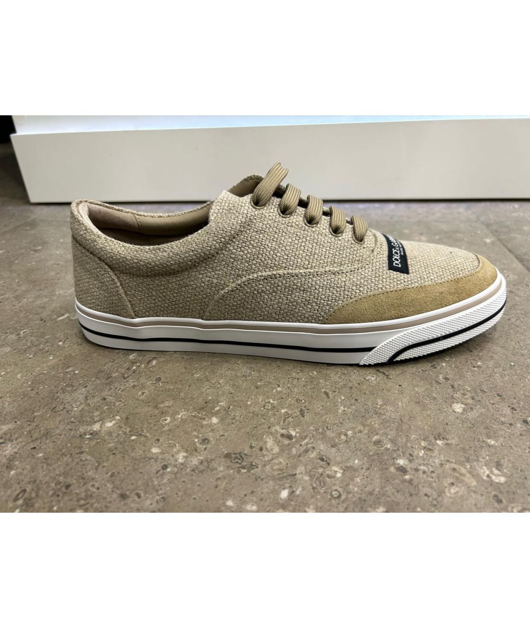 DOLCE&GABBANA Бежевые низкие кроссовки / кеды, фото 9