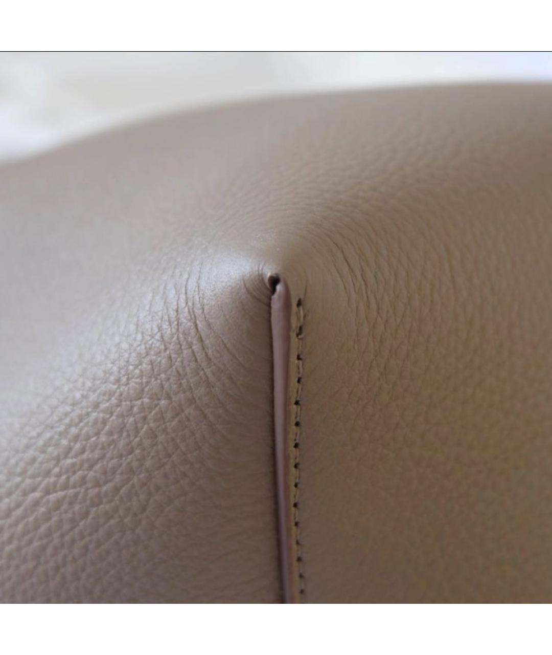 THE ROW Бежевая кожаная сумка тоут, фото 7