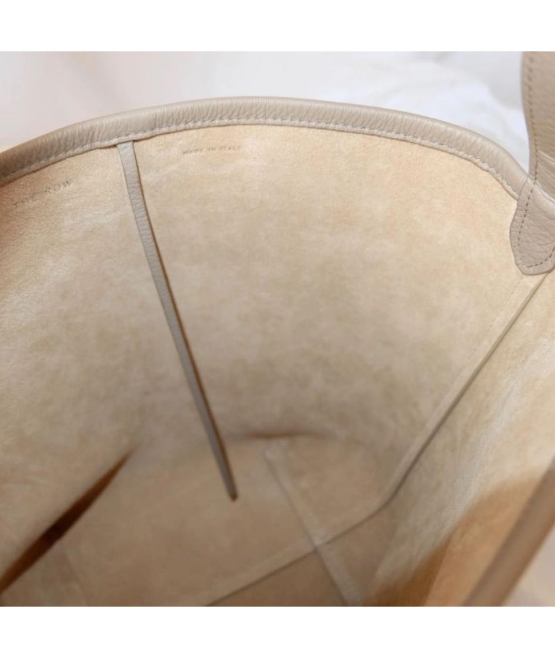 THE ROW Бежевая кожаная сумка тоут, фото 6