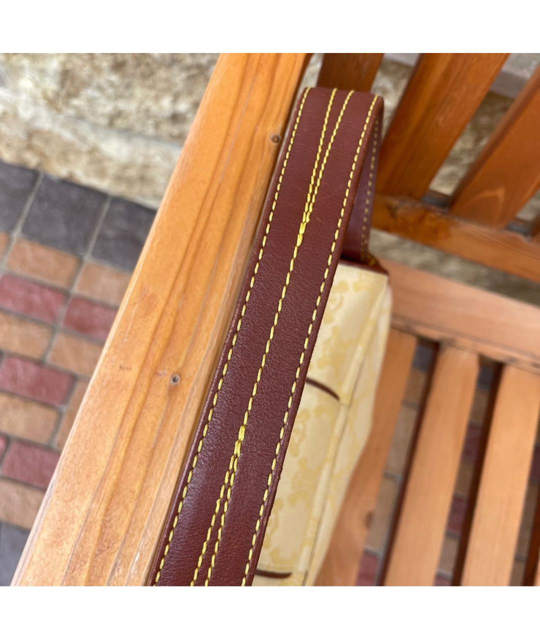 CELINE Желтая деним сумка с короткими ручками, фото 6