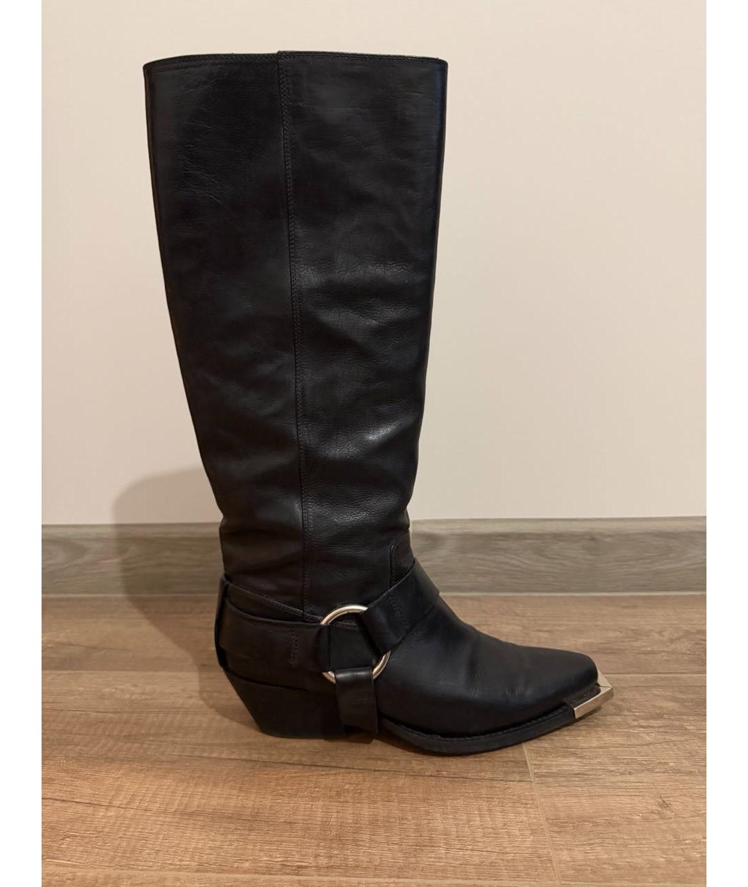 VIC MATIE Черные кожаные сапоги, фото 9