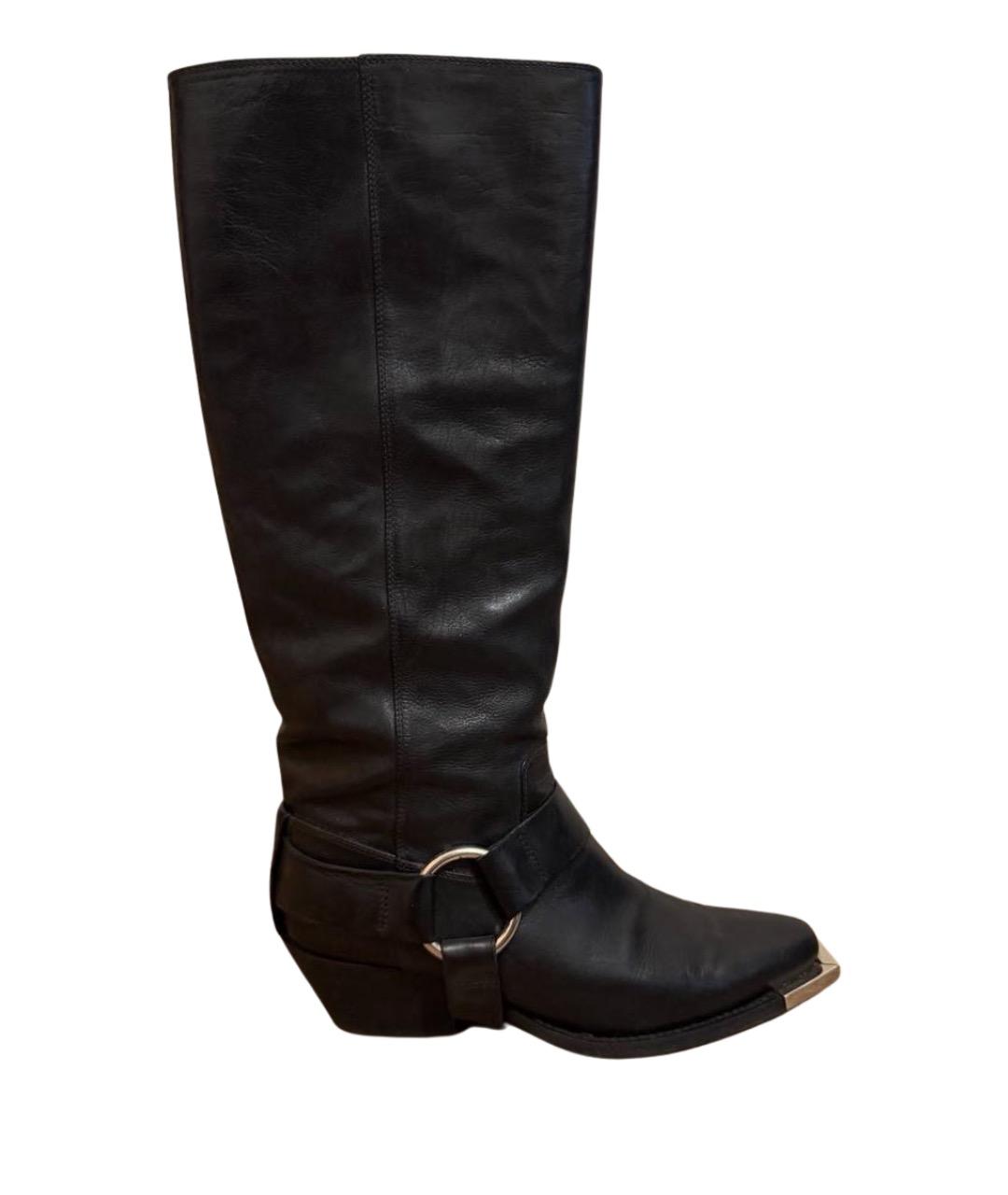 VIC MATIE Черные кожаные сапоги, фото 1