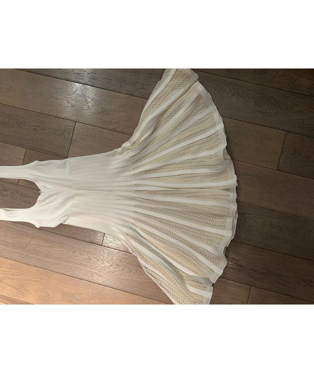 ALAIA Бежевое вискозное повседневное платье, фото 4