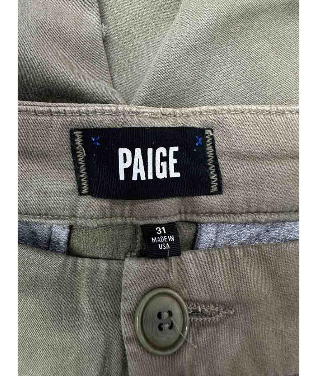 PAIGE Хаки хлопковые повседневные брюки, фото 5