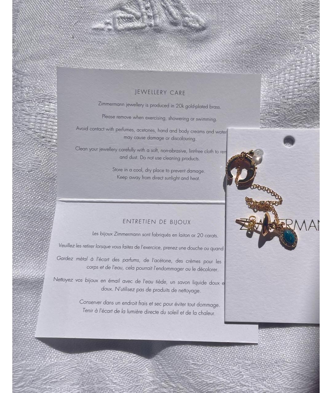 ZIMMERMANN Золотые позолоченные серьги, фото 4