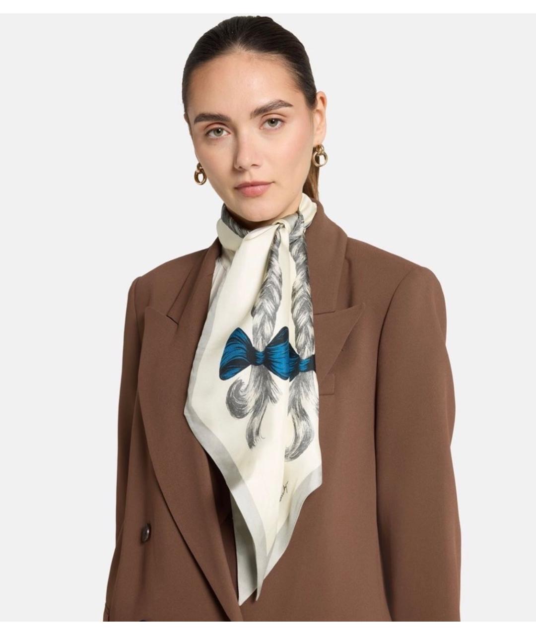 GIVENCHY Бежевый шелковый платок, фото 2