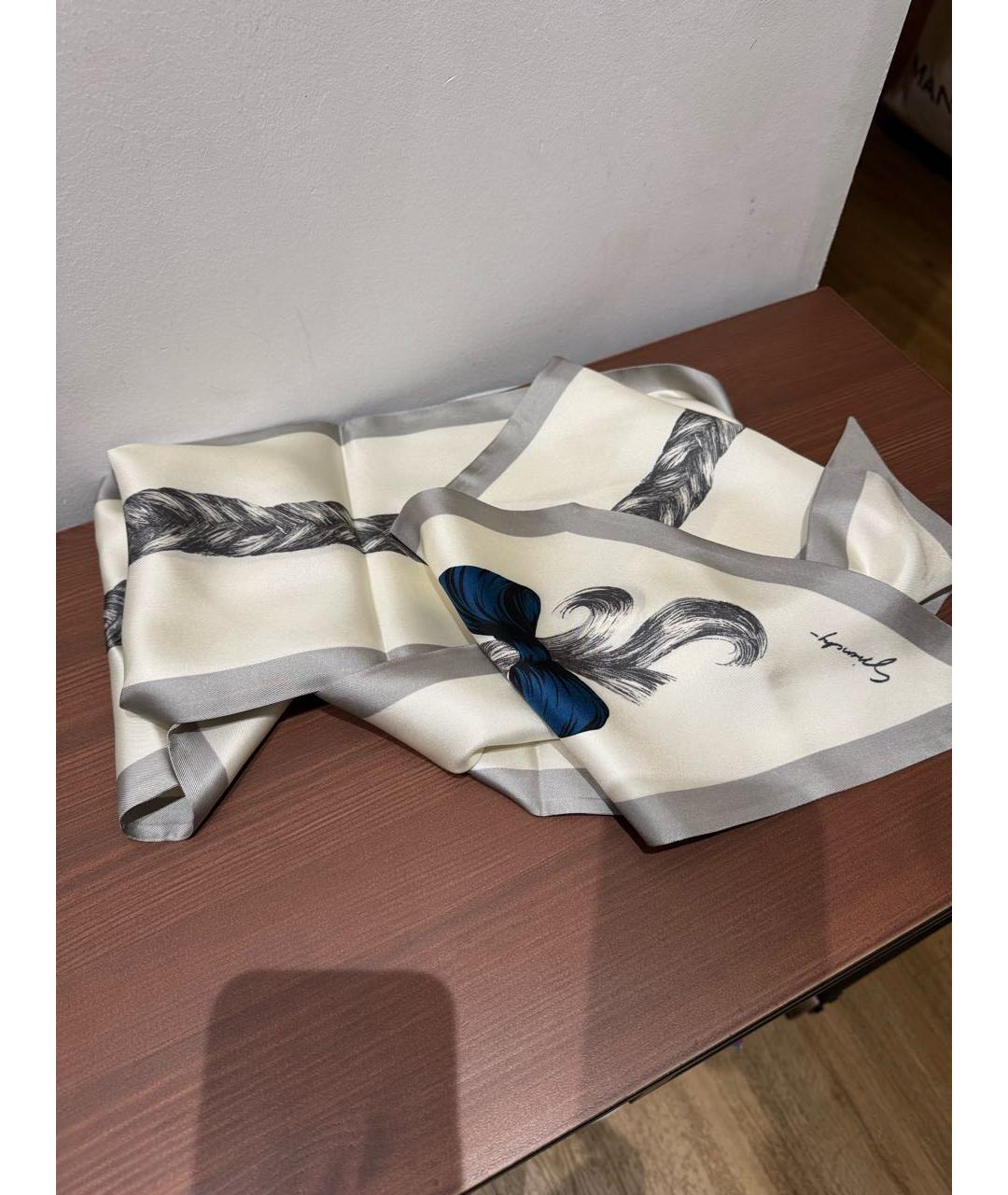 GIVENCHY Бежевый шелковый платок, фото 6