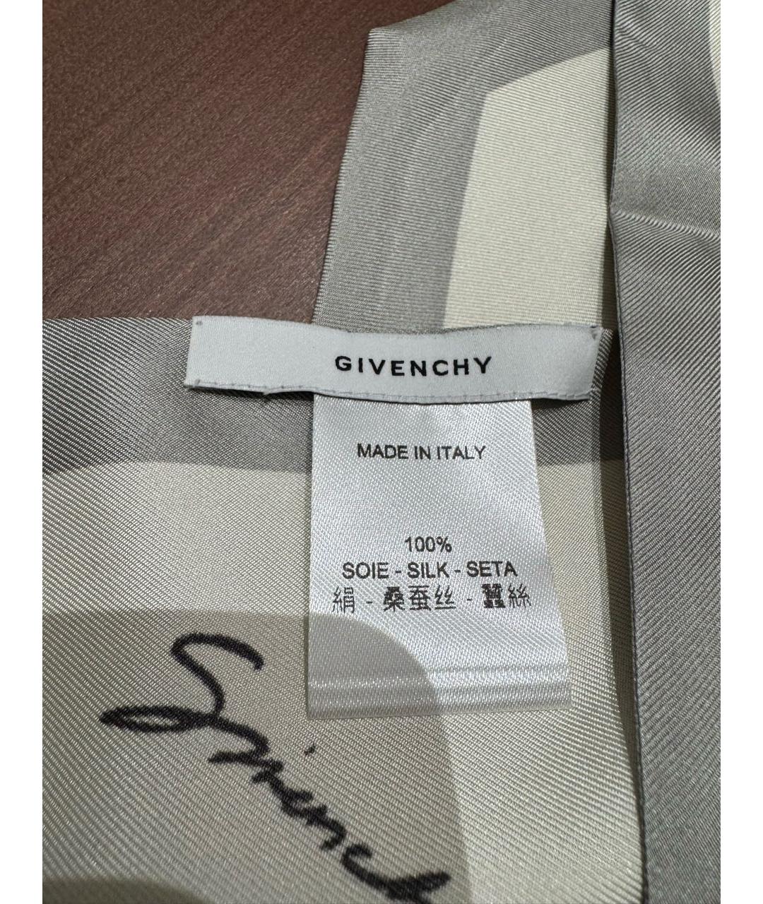 GIVENCHY Бежевый шелковый платок, фото 8