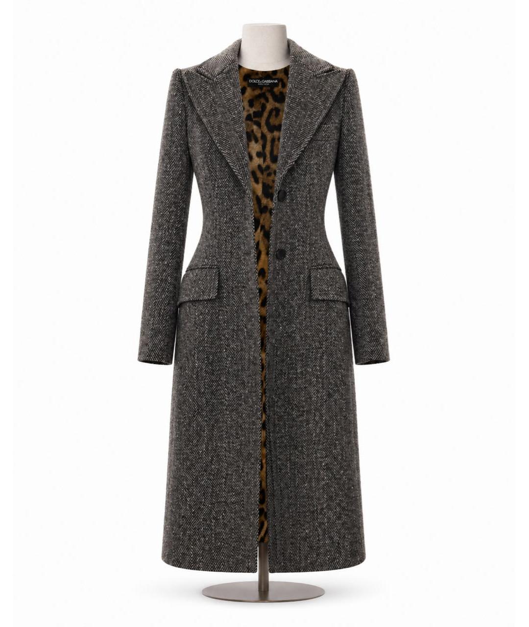 DOLCE&GABBANA Серое шерстяное пальто, фото 7