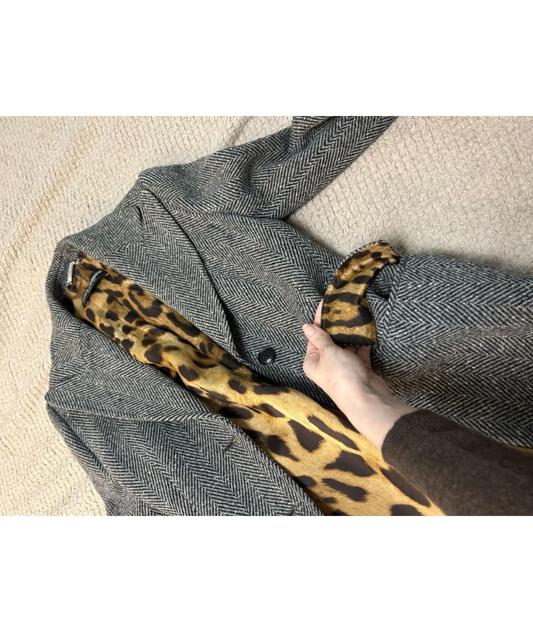 DOLCE&GABBANA Серое шерстяное пальто, фото 4