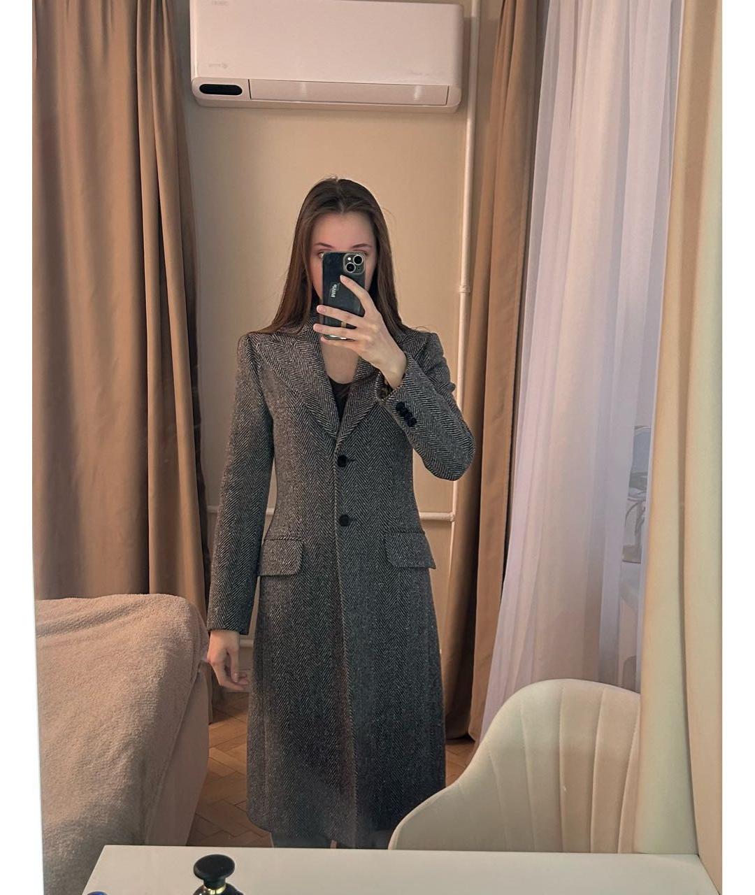 DOLCE&GABBANA Серое шерстяное пальто, фото 3