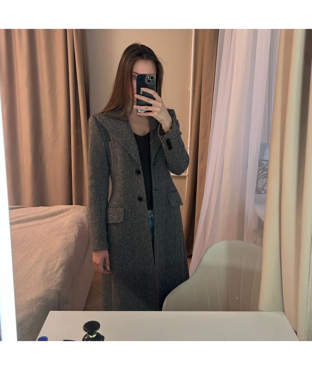 DOLCE&GABBANA Серое шерстяное пальто, фото 5