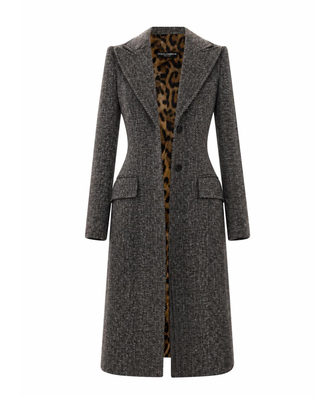 DOLCE&GABBANA Серое шерстяное пальто, фото 1