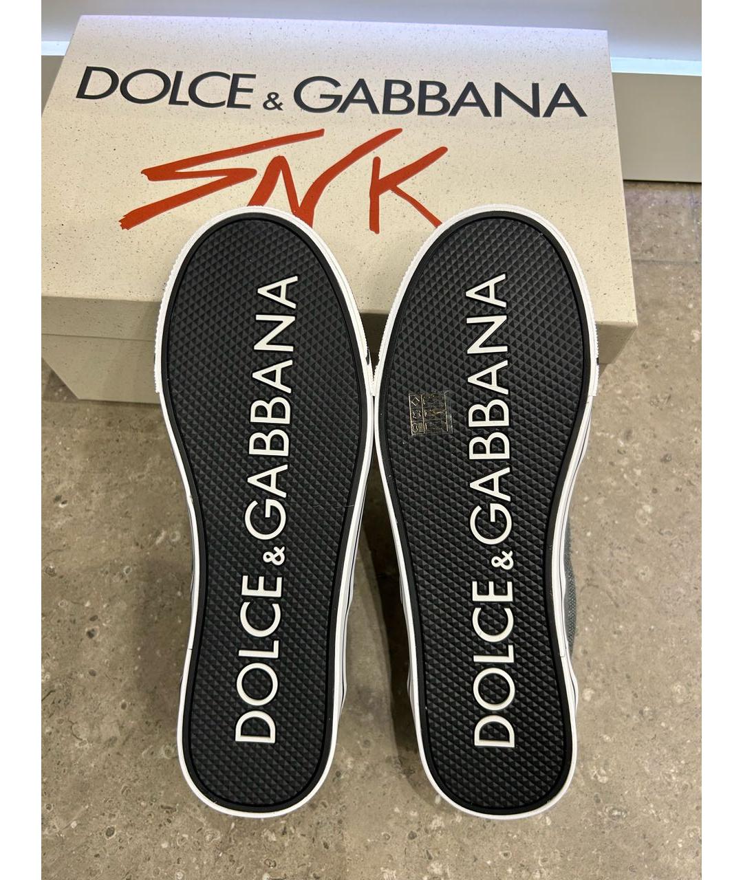 DOLCE&GABBANA Серые низкие кроссовки / кеды, фото 6