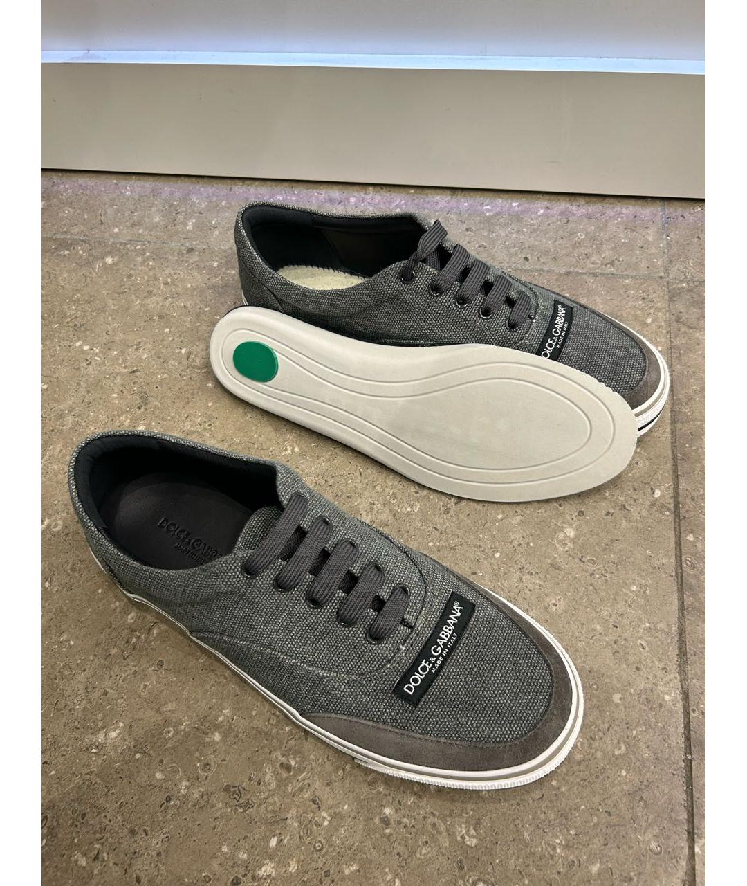 DOLCE&GABBANA Серые низкие кроссовки / кеды, фото 7