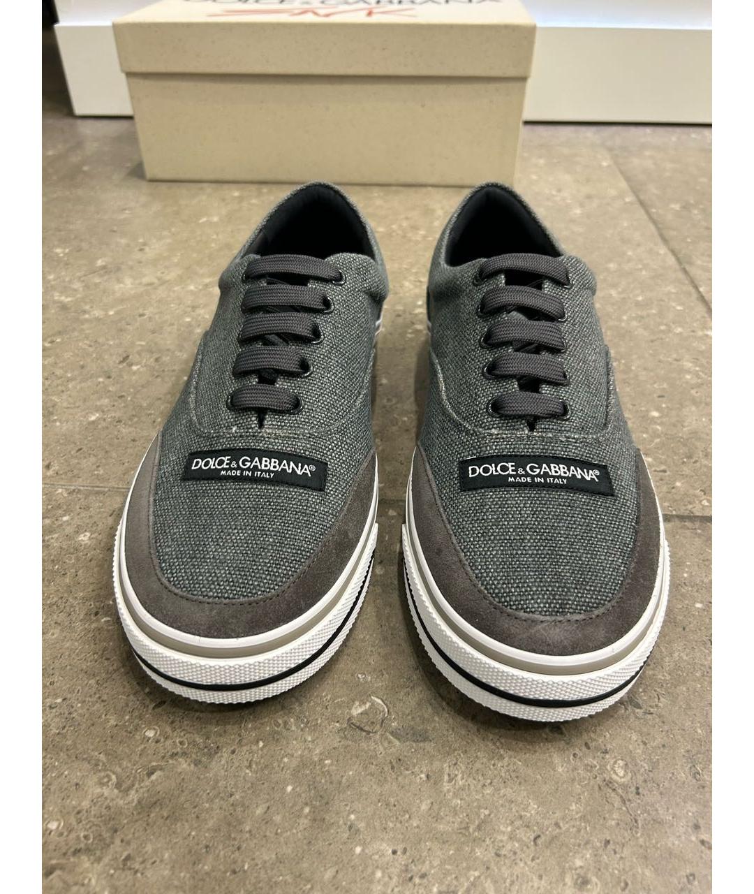 DOLCE&GABBANA Серые низкие кроссовки / кеды, фото 2
