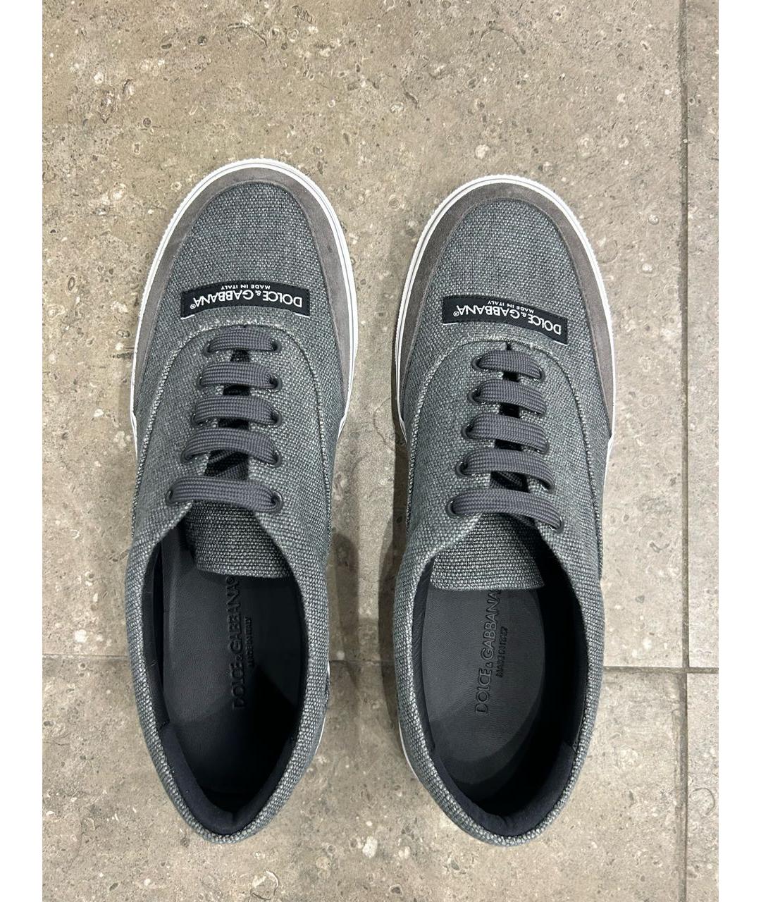 DOLCE&GABBANA Серые низкие кроссовки / кеды, фото 3
