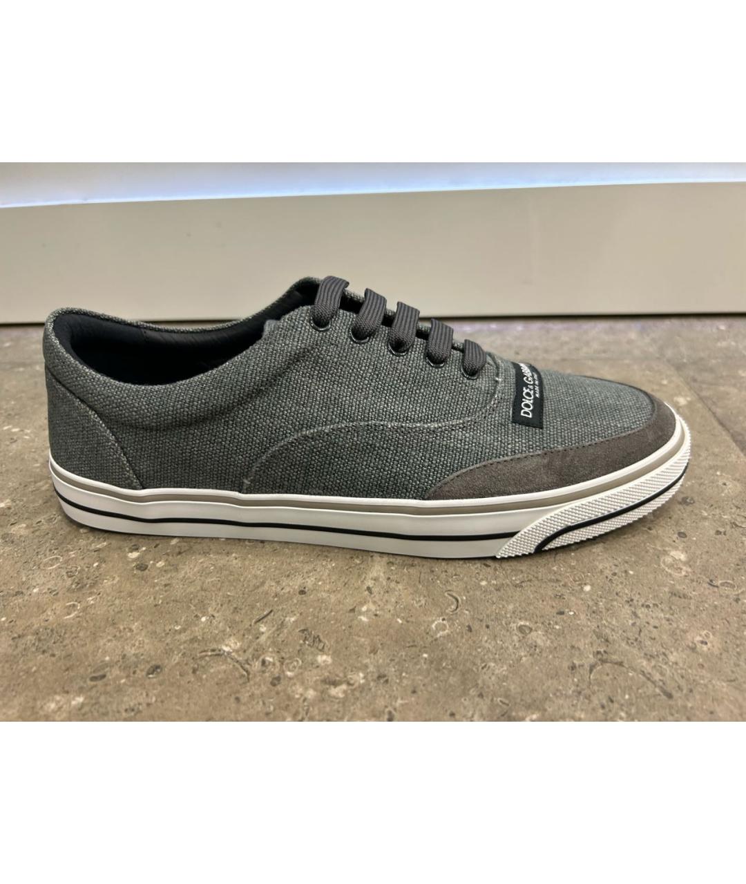 DOLCE&GABBANA Серые низкие кроссовки / кеды, фото 9