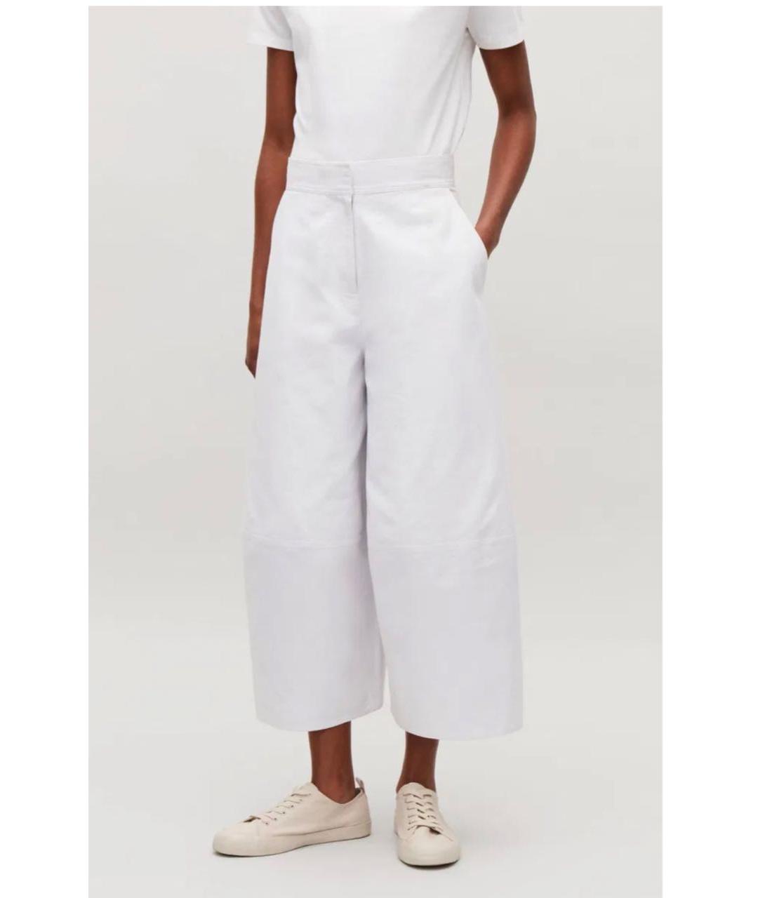 COS Белые хлопковые брюки широкие, фото 6