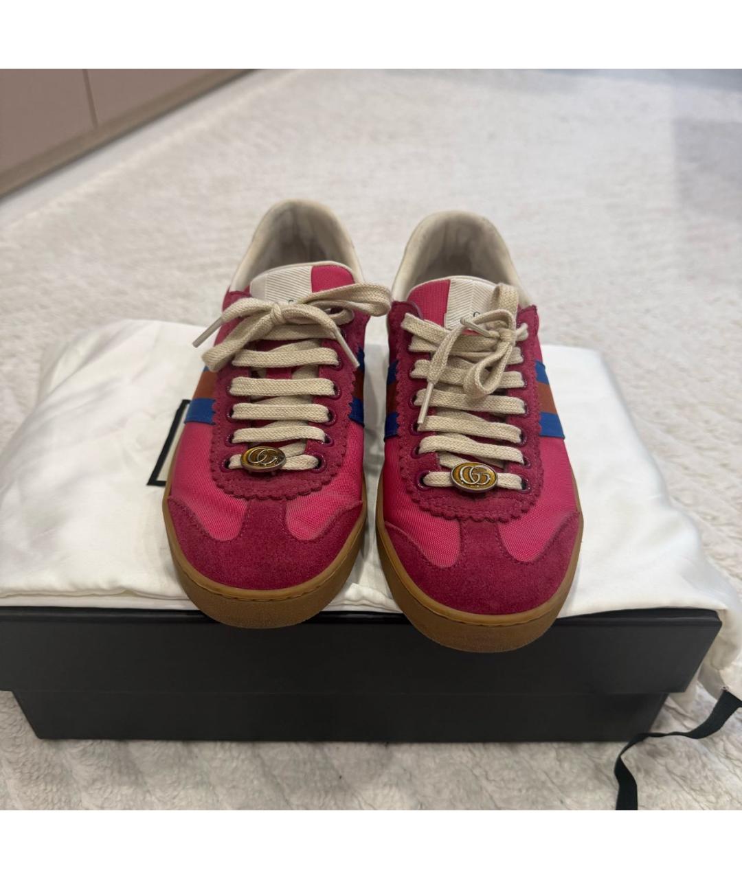 GUCCI Розовые замшевые кеды, фото 2