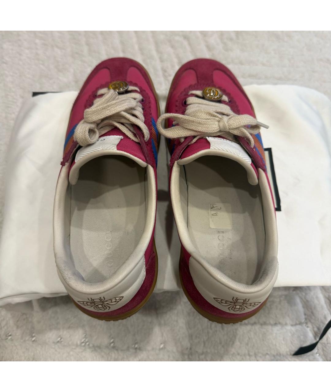 GUCCI Розовые замшевые кеды, фото 3