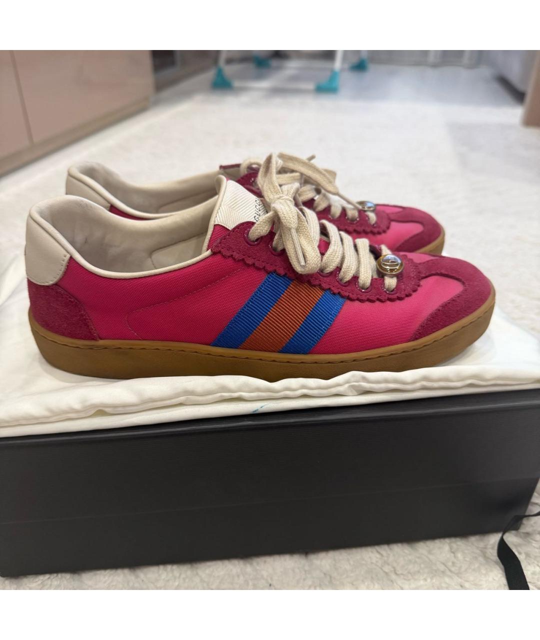 GUCCI Розовые замшевые кеды, фото 7