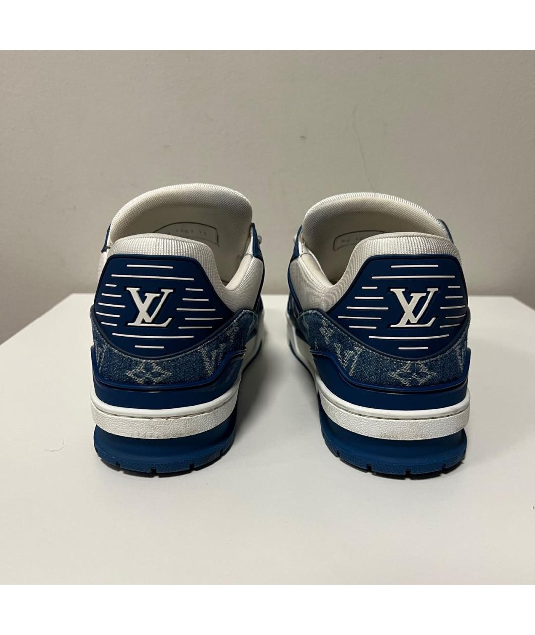 LOUIS VUITTON Синие низкие кроссовки / кеды, фото 4