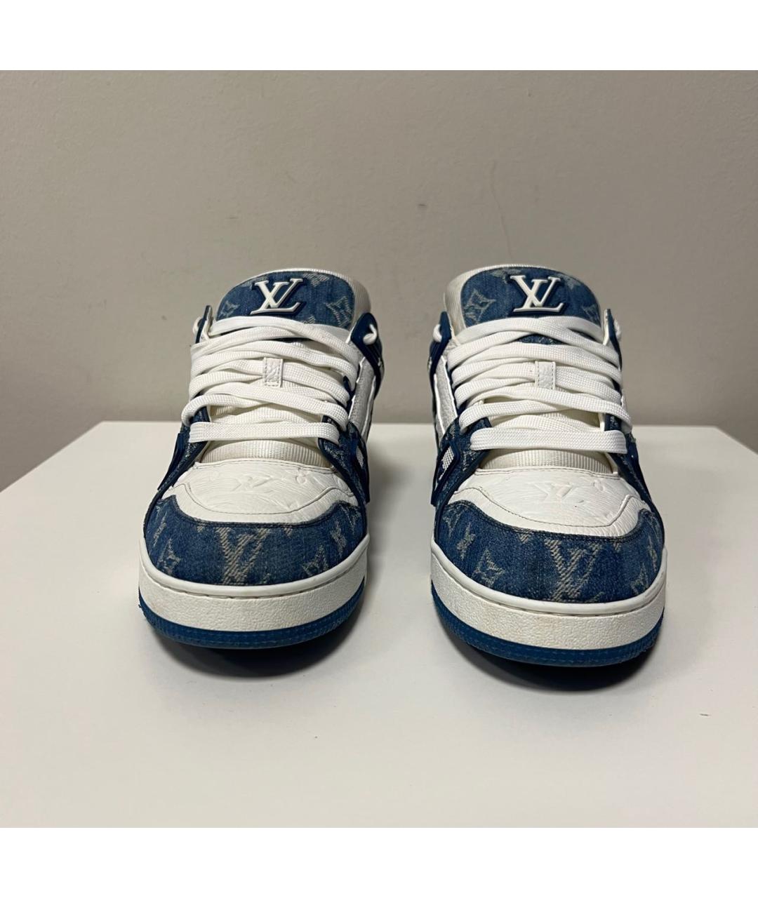 LOUIS VUITTON Синие низкие кроссовки / кеды, фото 3