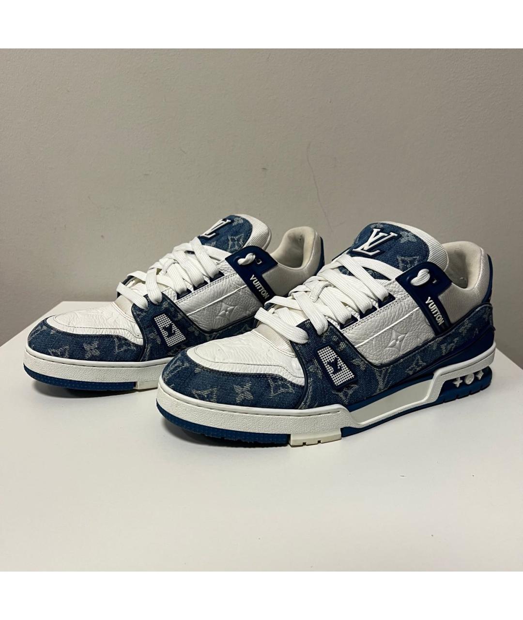 LOUIS VUITTON Синие низкие кроссовки / кеды, фото 2