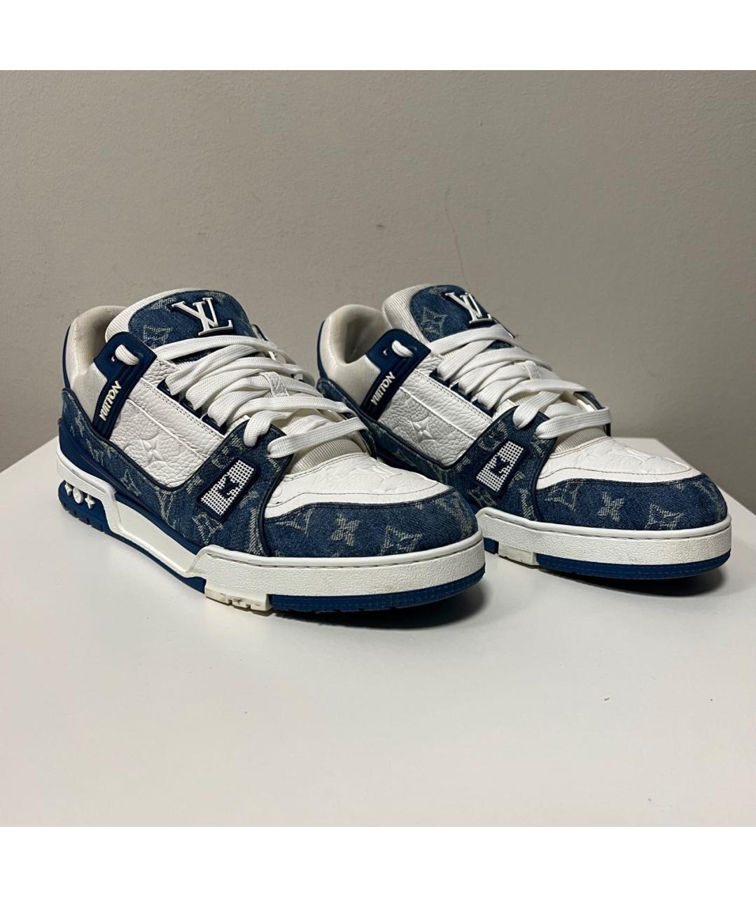LOUIS VUITTON Синие низкие кроссовки / кеды, фото 8