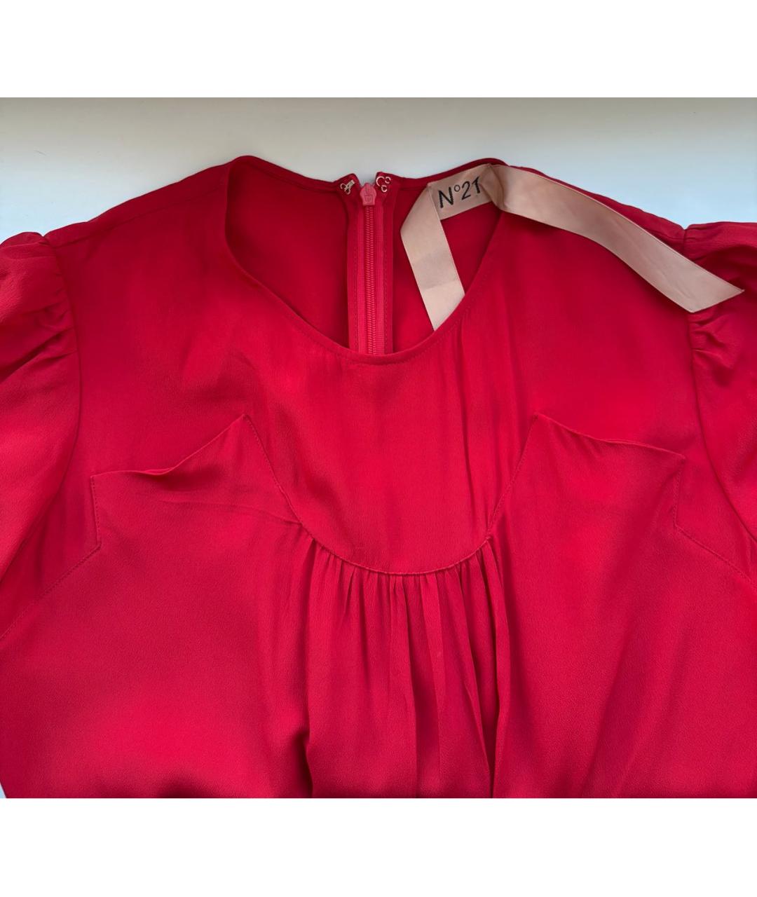 NO. 21 Красное ацетатное вечернее платье, фото 4