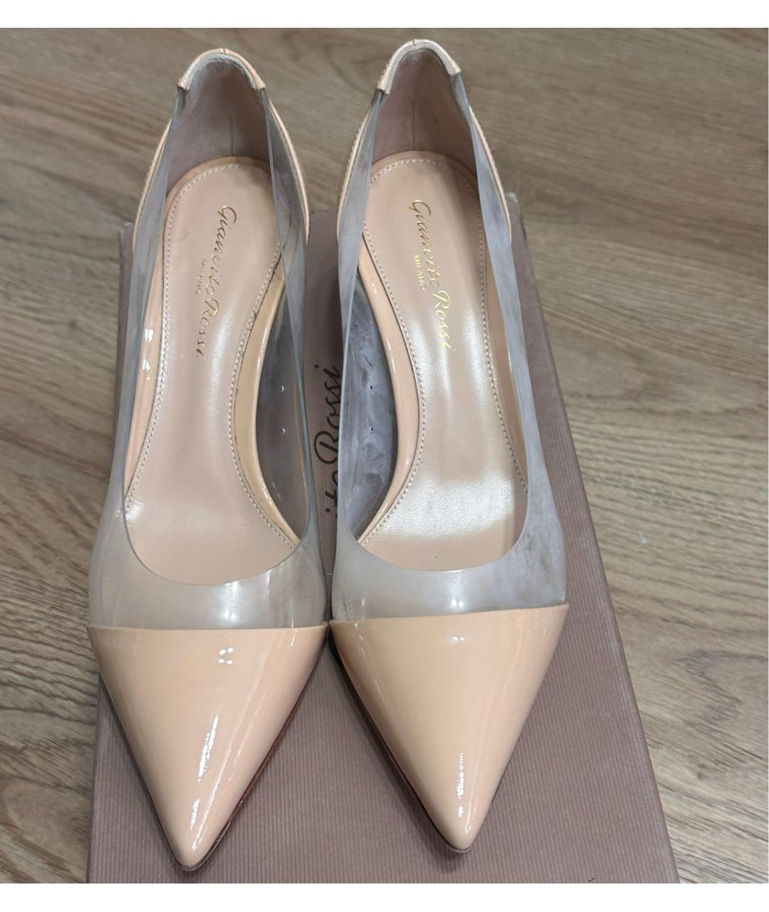 GIANVITO ROSSI Бежевые кожаные туфли, фото 4