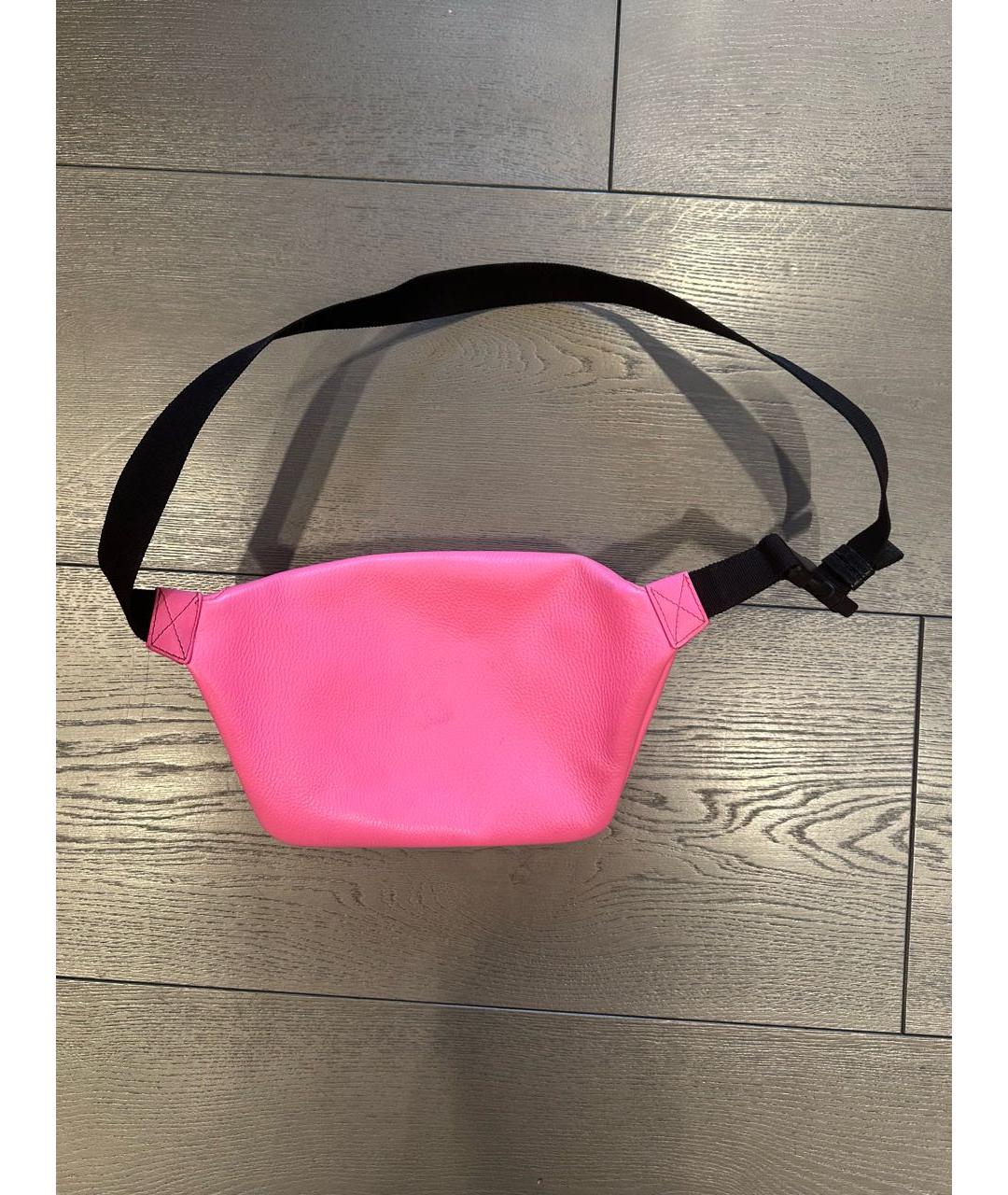 BALENCIAGA Розовая кожаная поясная сумка, фото 3