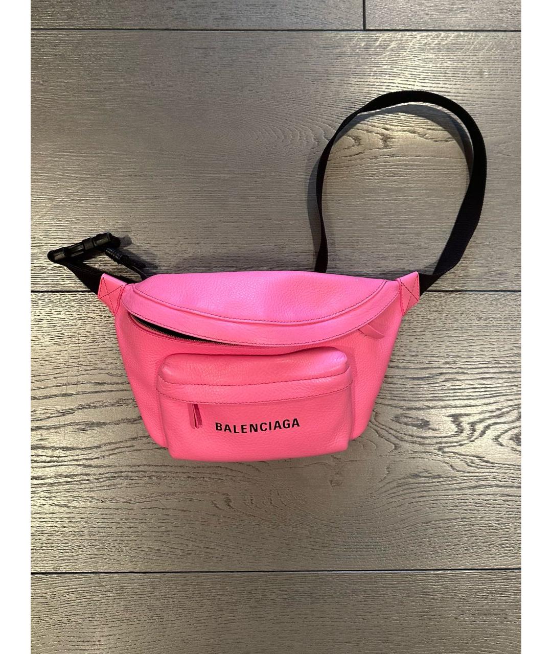 BALENCIAGA Розовая кожаная поясная сумка, фото 2