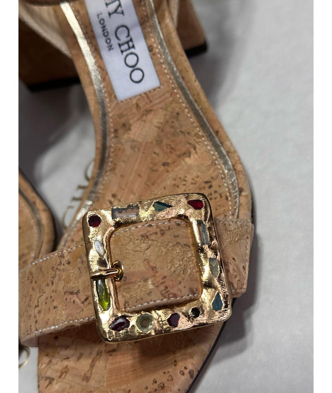 JIMMY CHOO Бежевые босоножки, фото 6