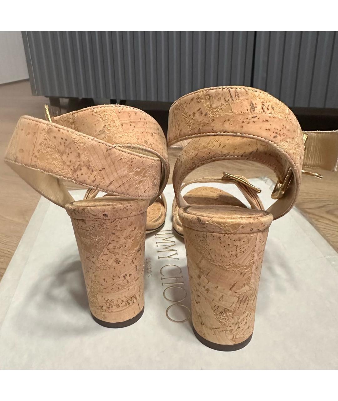 JIMMY CHOO Бежевые босоножки, фото 5