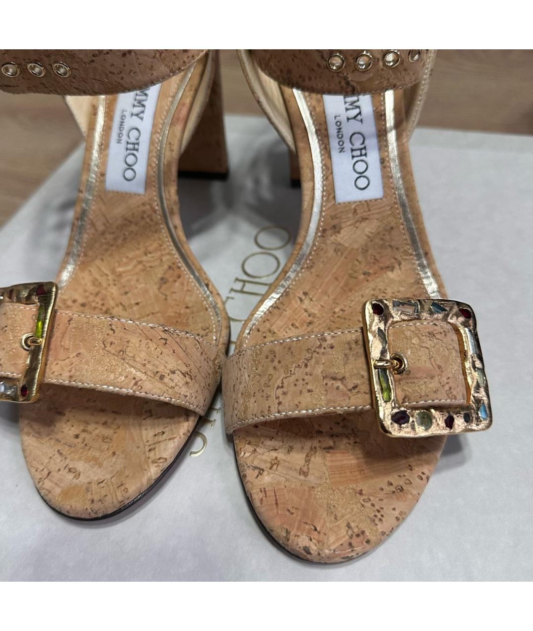 JIMMY CHOO Бежевые босоножки, фото 8
