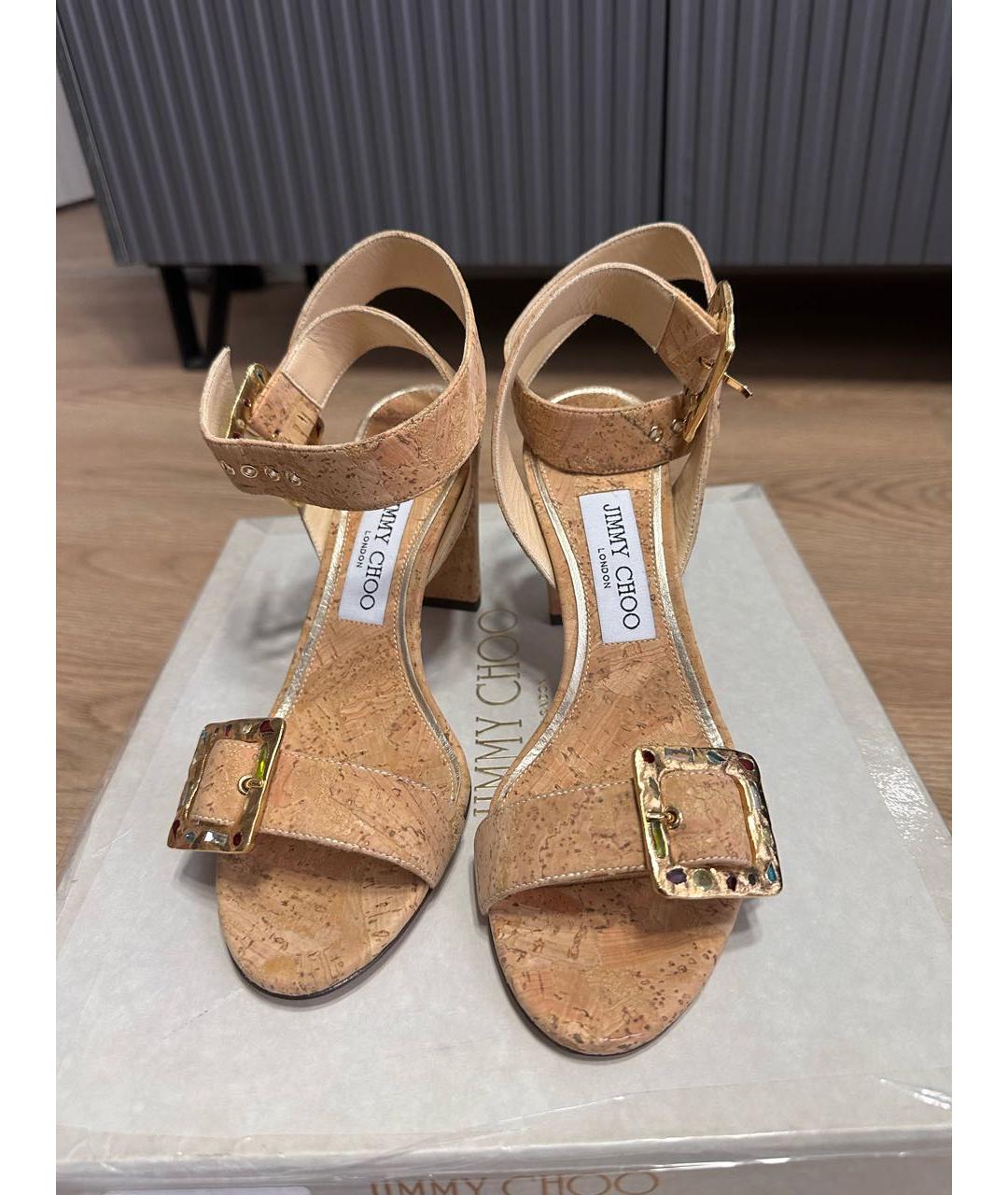 JIMMY CHOO Бежевые босоножки, фото 3