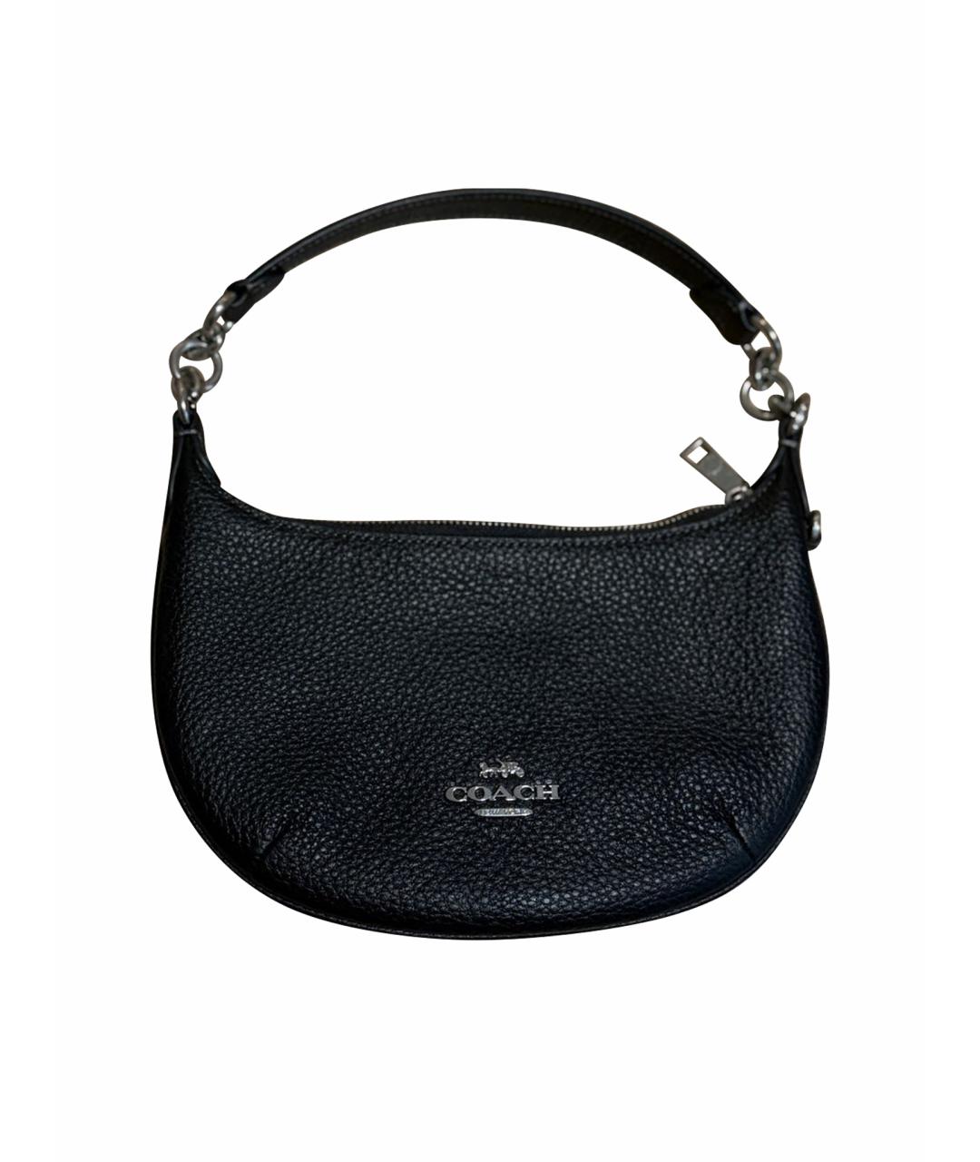 COACH Черная кожаная сумка с короткими ручками, фото 1