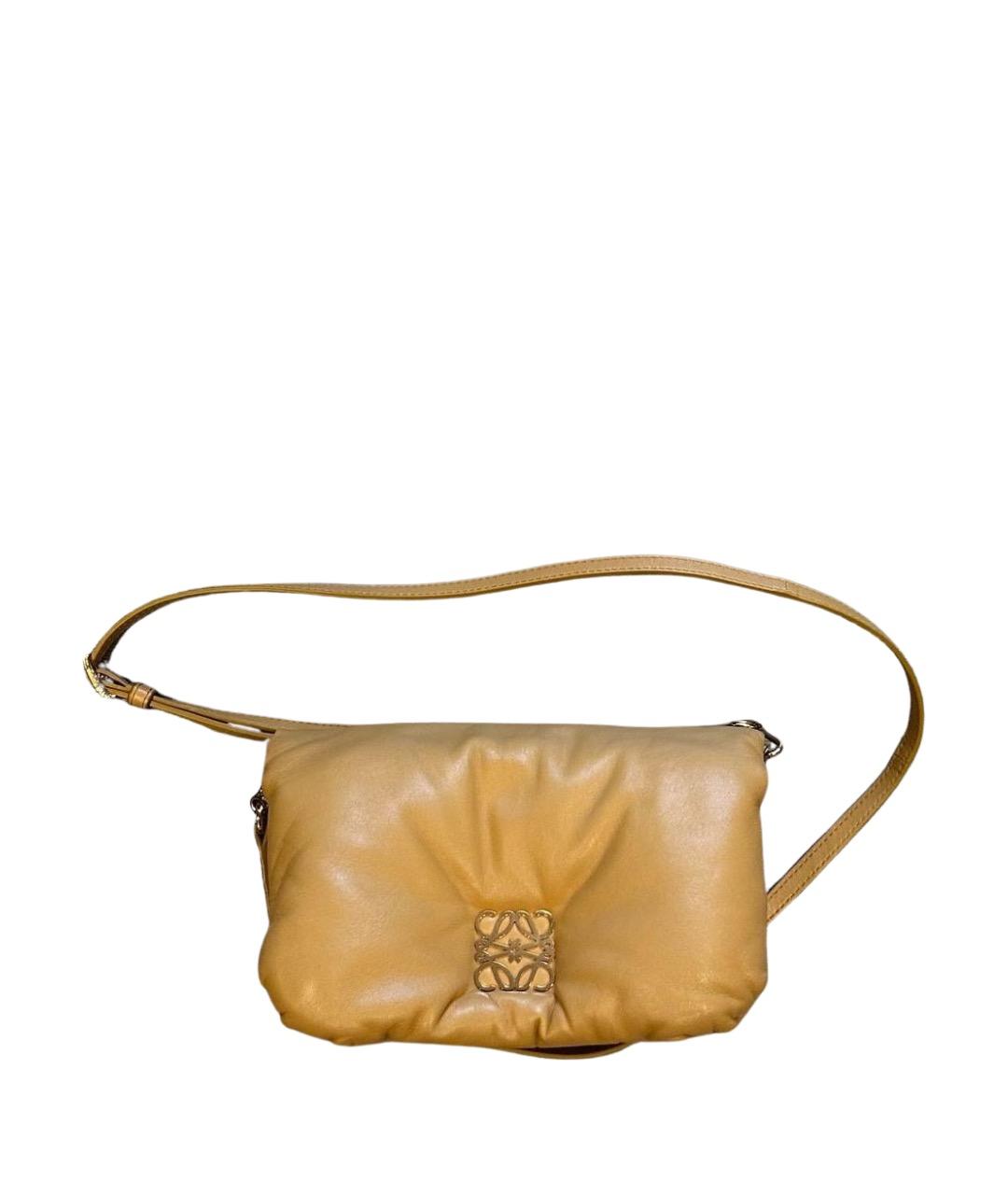 LOEWE Горчичная кожаная сумка через плечо, фото 1