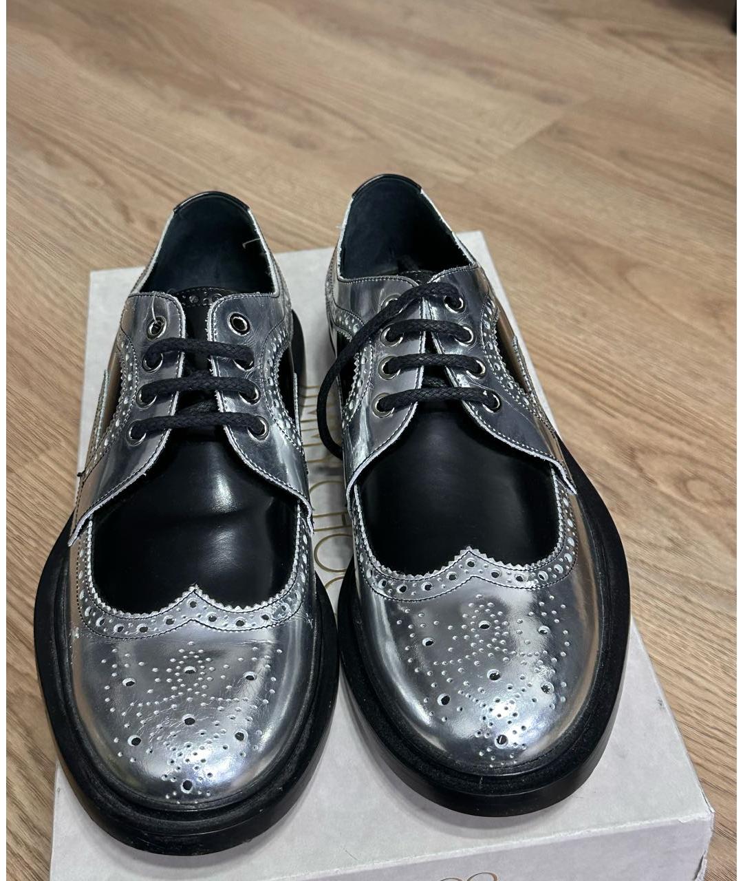 JIMMY CHOO Серебряные кожаные туфли, фото 2