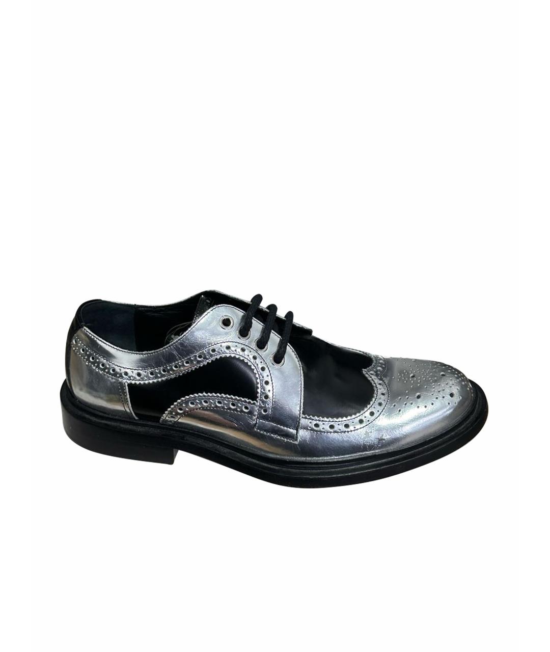 JIMMY CHOO Серебряные кожаные туфли, фото 1