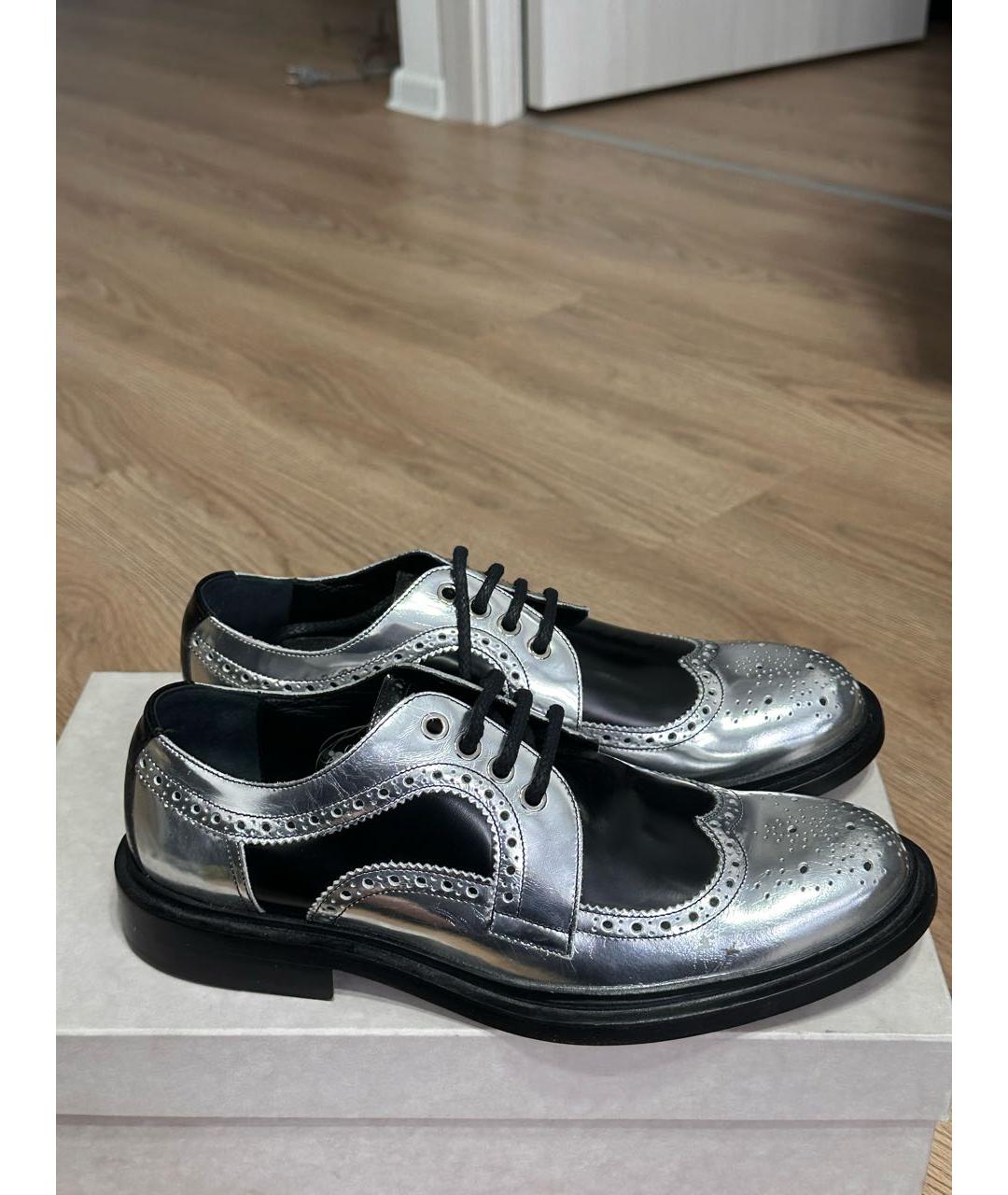 JIMMY CHOO Серебряные кожаные туфли, фото 8
