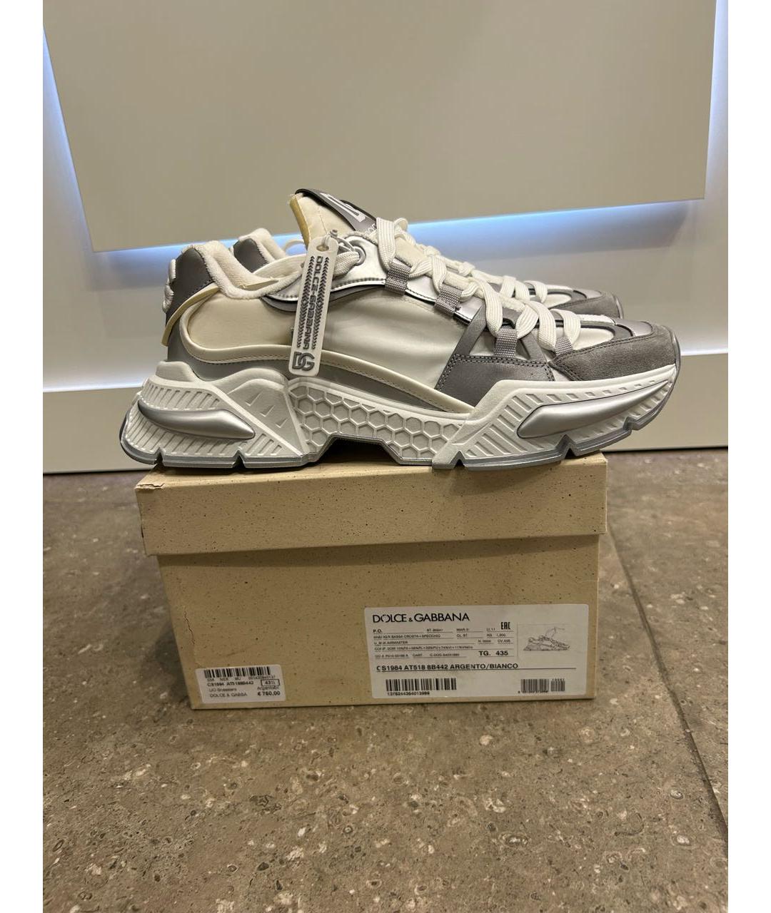DOLCE&GABBANA Серые низкие кроссовки / кеды, фото 8
